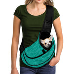 Turquoise Knitted Pattern Print Pet Sling Carrier