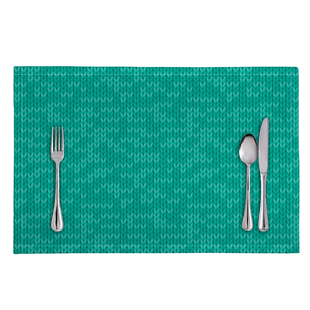 Turquoise Knitted Pattern Print Placemat