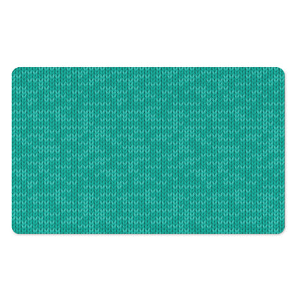 Turquoise Knitted Pattern Print Polyester Doormat