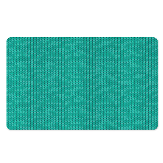 Turquoise Knitted Pattern Print Polyester Doormat