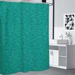 Turquoise Knitted Pattern Print Premium Shower Curtain