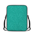 Turquoise Knitted Pattern Print Rectangular Crossbody Bag