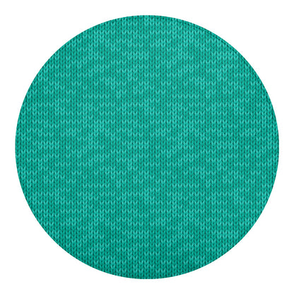 Turquoise Knitted Pattern Print Round Blanket