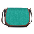 Turquoise Knitted Pattern Print Saddle Bag