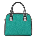 Turquoise Knitted Pattern Print Shoulder Handbag