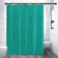 Turquoise Knitted Pattern Print Shower Curtain
