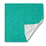 Turquoise Knitted Pattern Print Silk Bandana