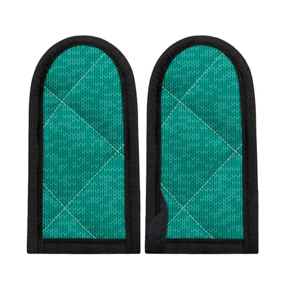 Turquoise Knitted Pattern Print Skillet Handle Cover
