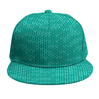 Turquoise Knitted Pattern Print Snapback Cap