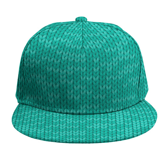 Turquoise Knitted Pattern Print Snapback Cap