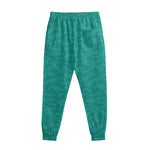 Turquoise Knitted Pattern Print Sweatpants