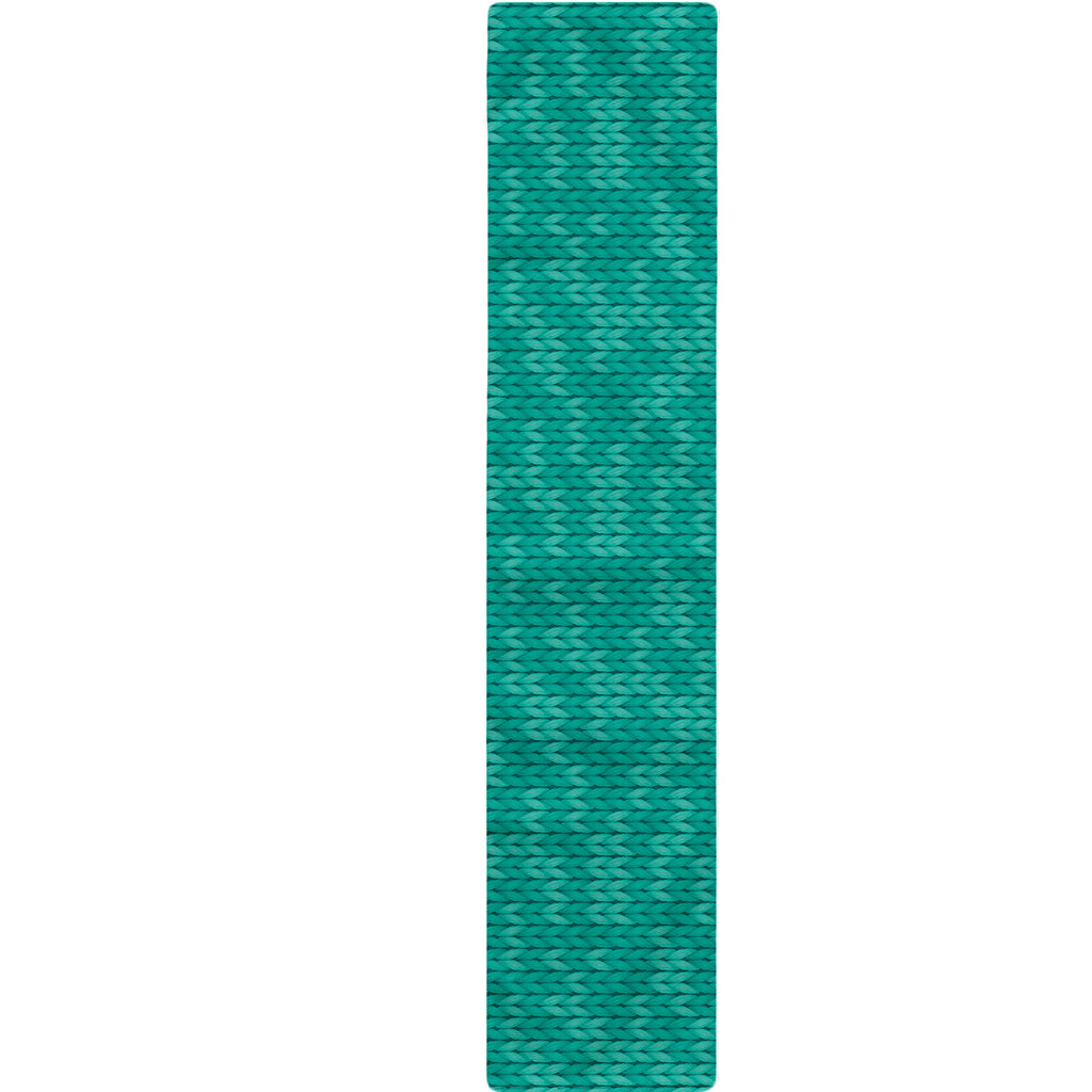 Turquoise Knitted Pattern Print Table Runner