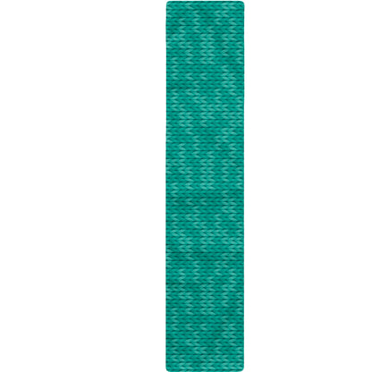 Turquoise Knitted Pattern Print Table Runner