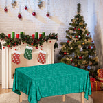 Turquoise Knitted Pattern Print Tablecloth