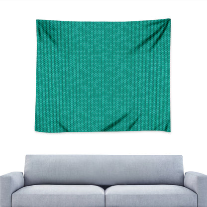 Turquoise Knitted Pattern Print Tapestry