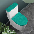 Turquoise Knitted Pattern Print Toilet Lid And Tank Cover Set