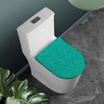 Turquoise Knitted Pattern Print Toilet Lid Cover