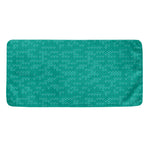 Turquoise Knitted Pattern Print Towel