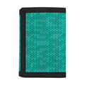 Turquoise Knitted Pattern Print Trifold Wallet