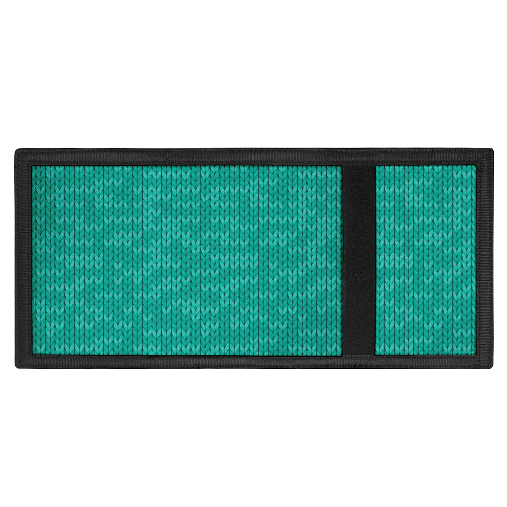 Turquoise Knitted Pattern Print Trifold Wallet