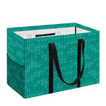 Turquoise Knitted Pattern Print Utility Tote Bag