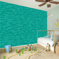 Turquoise Knitted Pattern Print Wall Sticker