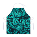 Turquoise Leaf Print Adjustable Apron