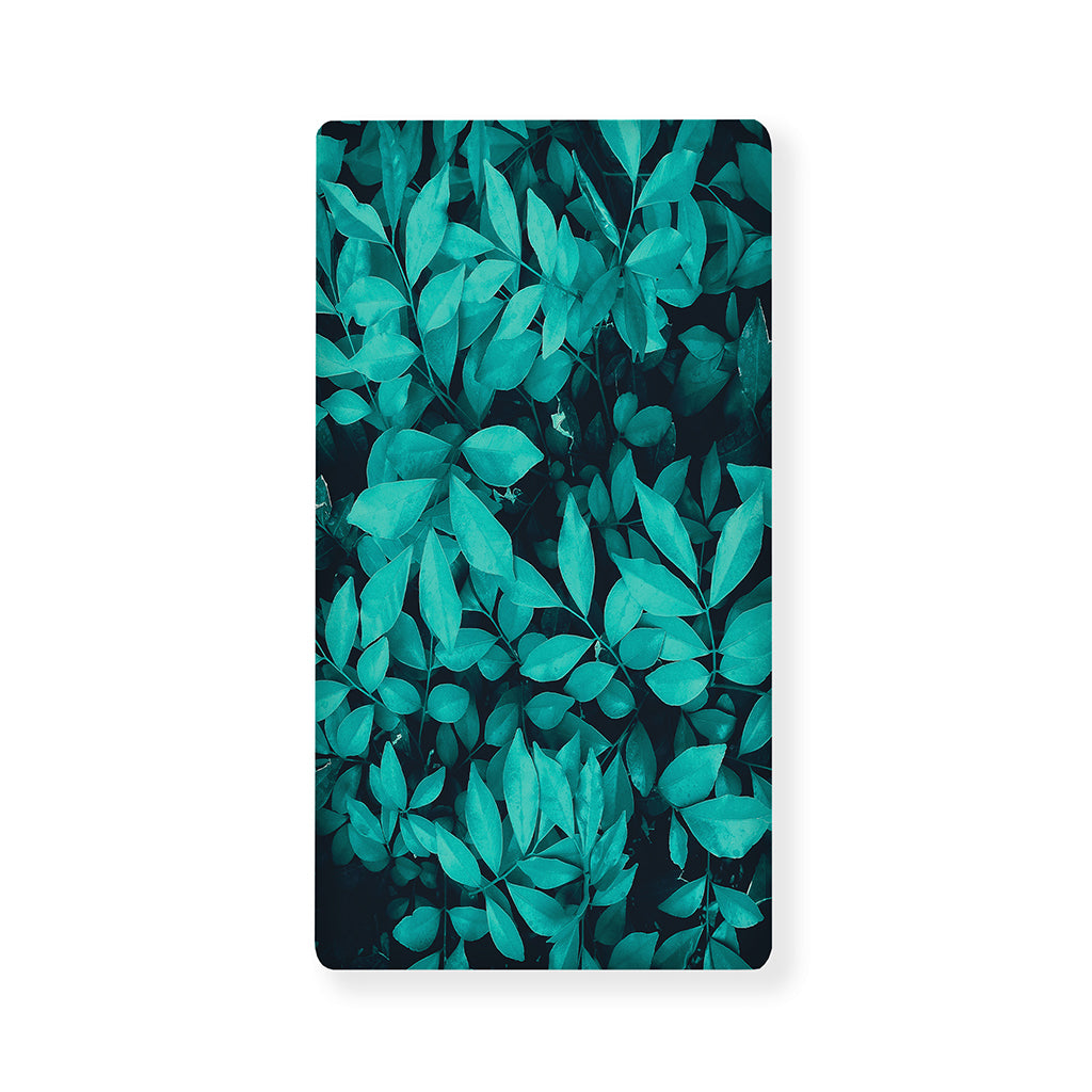 Turquoise Leaf Print Baby Crib Sheet