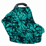 Turquoise Leaf Print Baby Seat Cover