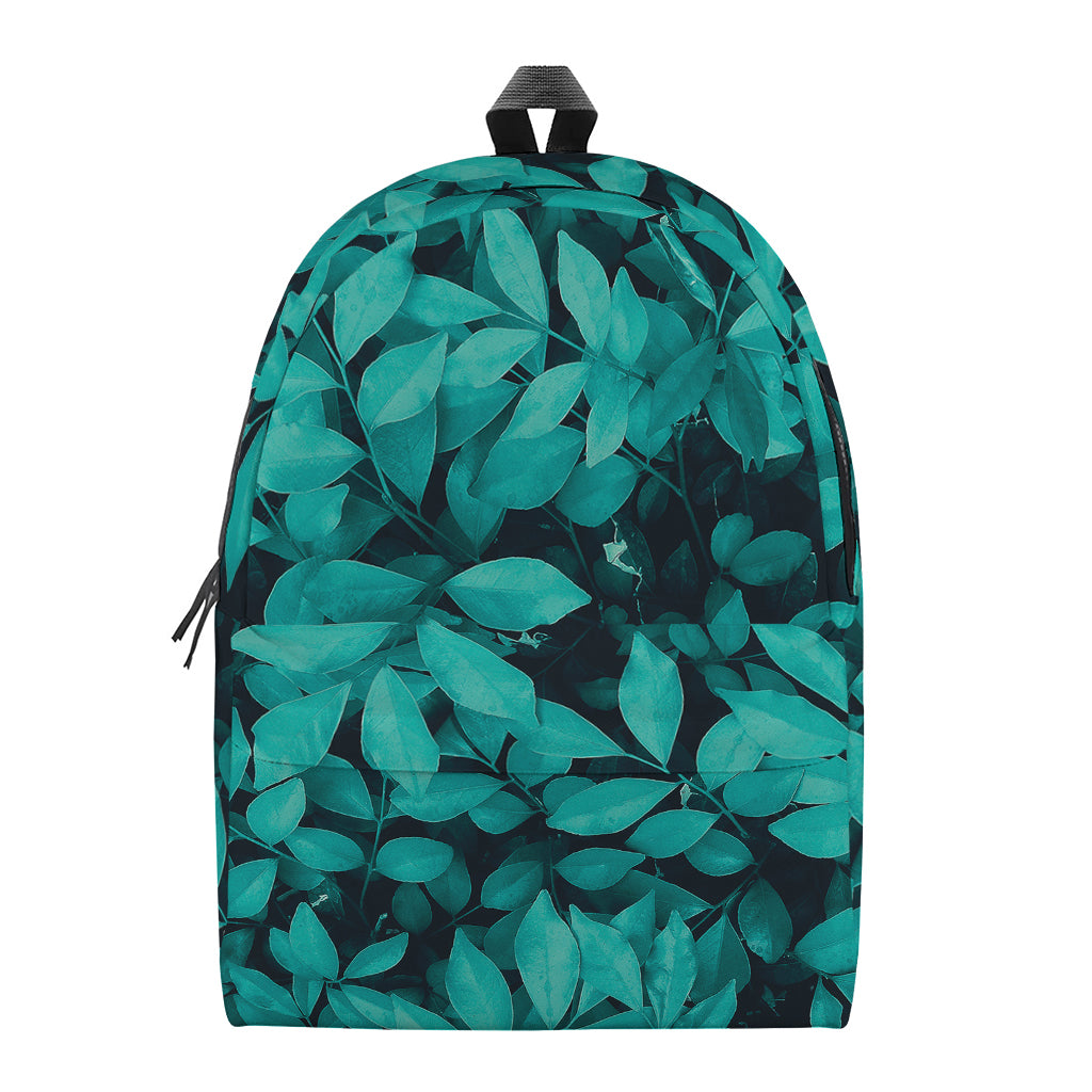 Turquoise Leaf Print Backpack
