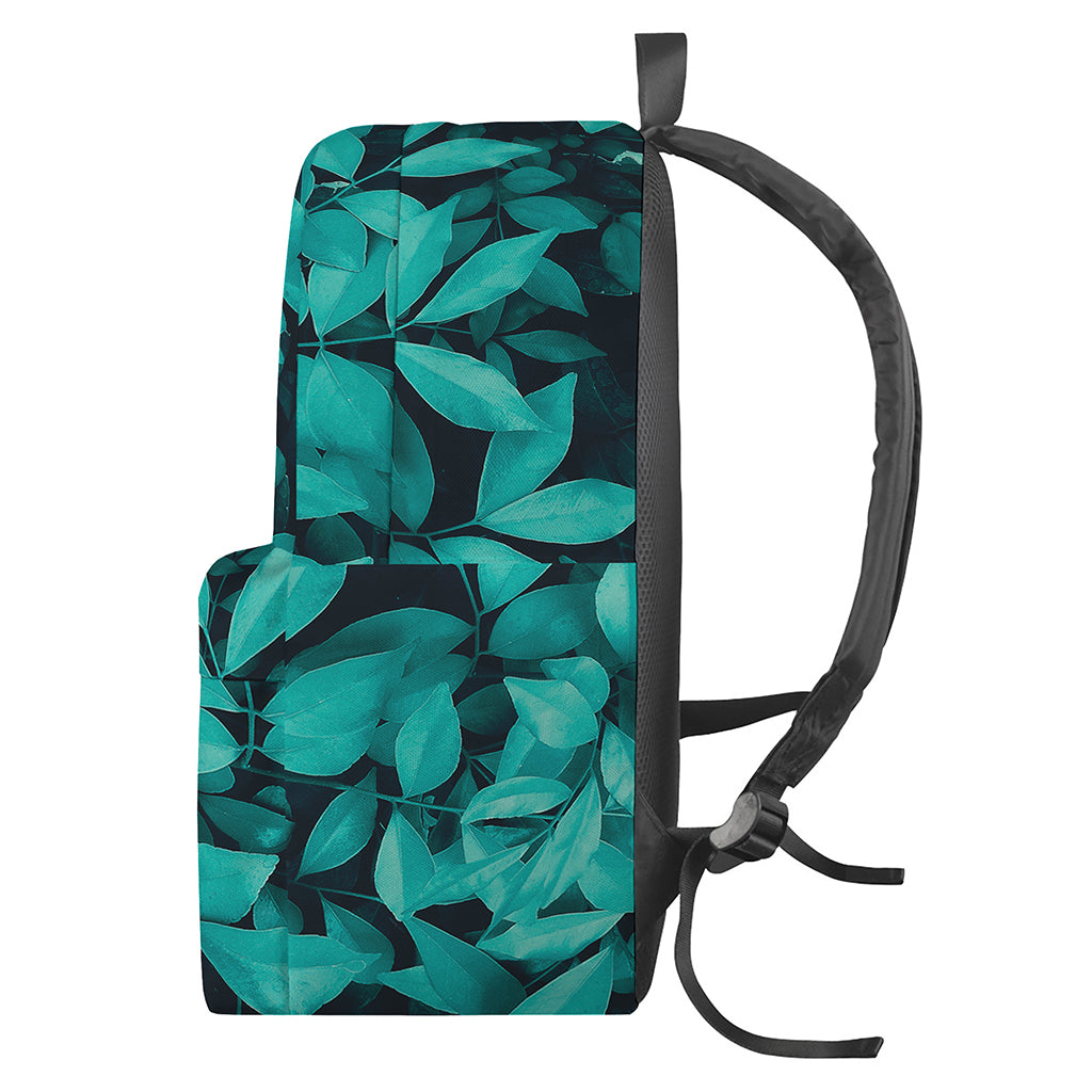 Turquoise Leaf Print Backpack