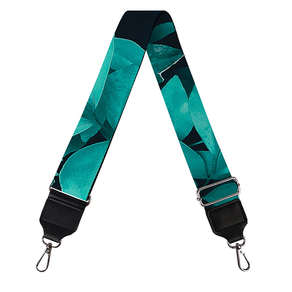 Turquoise Leaf Print Bag Strap