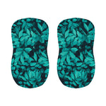 Turquoise Leaf Print Bar Stool Covers