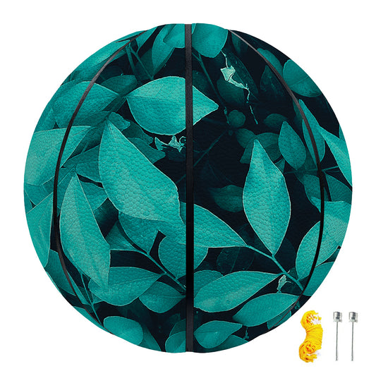 Turquoise Leaf Print Basketball