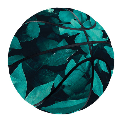 Turquoise Leaf Print Basketball