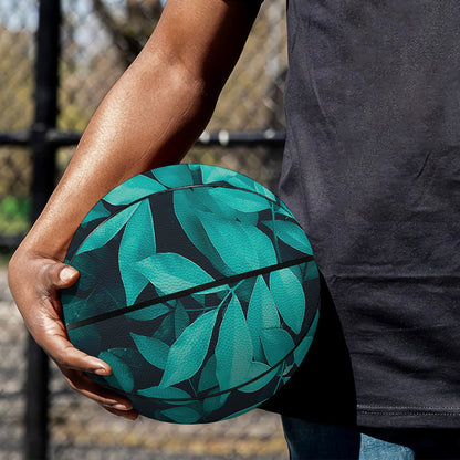 Turquoise Leaf Print Basketball