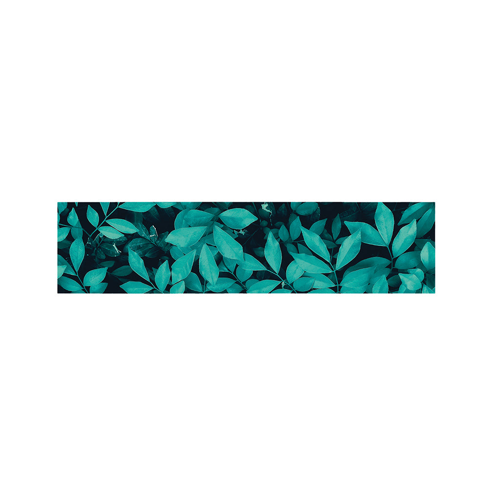 Turquoise Leaf Print Bed Runner