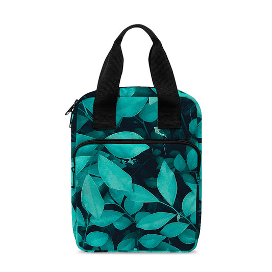 Turquoise Leaf Print Bible Tote Bag