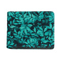 Turquoise Leaf Print Bifold Wallet
