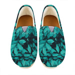 Turquoise Leaf Print Casual Shoes