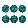 Turquoise Leaf Print Coaster Set