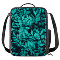 Turquoise Leaf Print Crossbody Lunch Bag