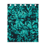 Turquoise Leaf Print Curtain