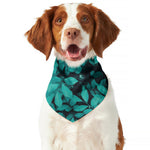 Turquoise Leaf Print Dog Bandana