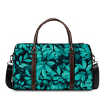 Turquoise Leaf Print Duffle Bag