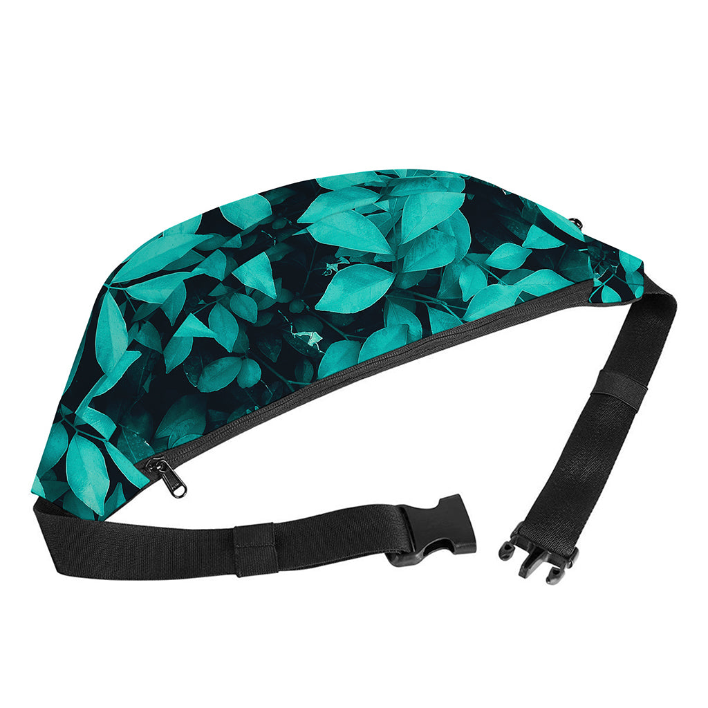 Turquoise Leaf Print Fanny Pack