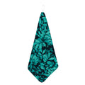 Turquoise Leaf Print Hand Towel