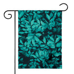 Turquoise Leaf Print House Flag