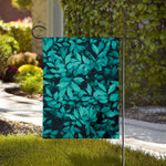 Turquoise Leaf Print House Flag