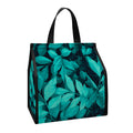 Turquoise Leaf Print Insulated Lunch Tote